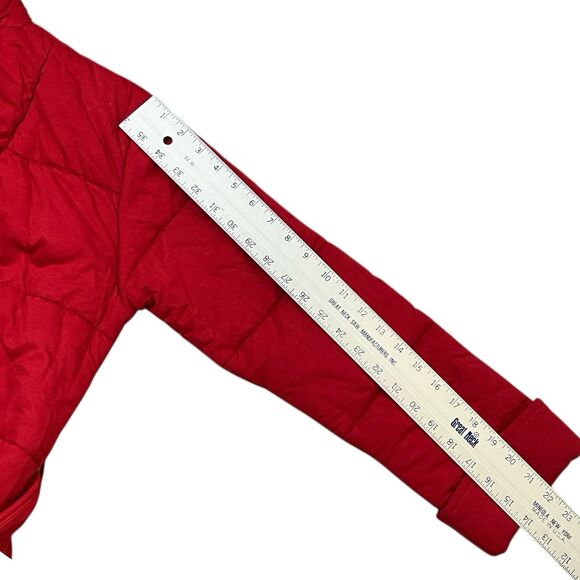 Skin X J Crew Robe Red Quilted Waist Tie Shawl Cotton W Eye Mask - Picture 11 of 13